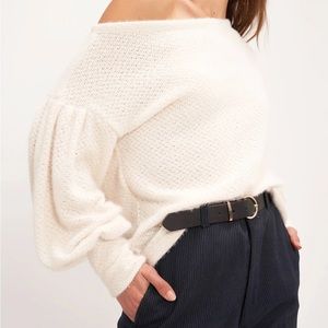 Project Social T Dita Chenille Off Shoulder Long Sleeve